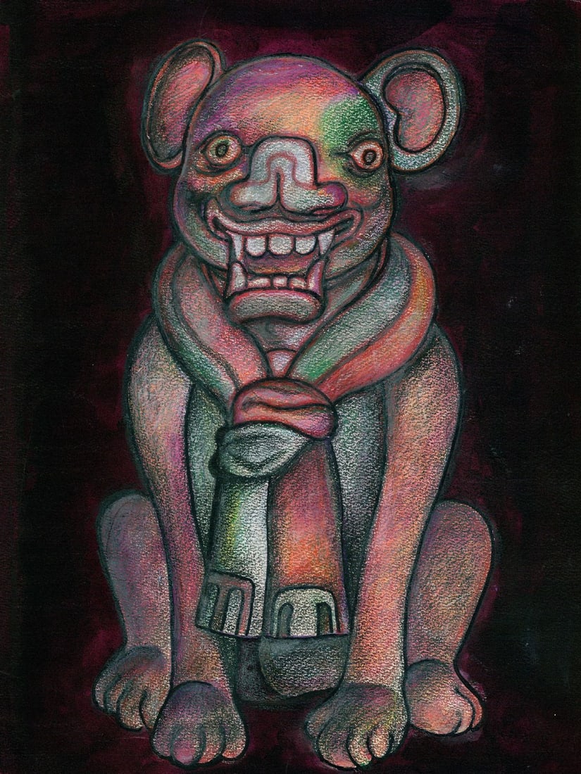 Hal Poth (MO,1924-2017) mixed media painting (1 of 11)