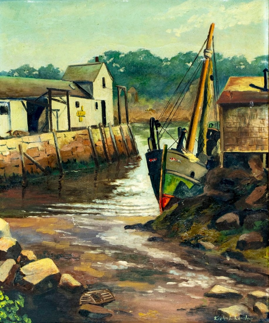 Evelyn Longley (FL,MA,1920-1959) oil painting (1 of 13)