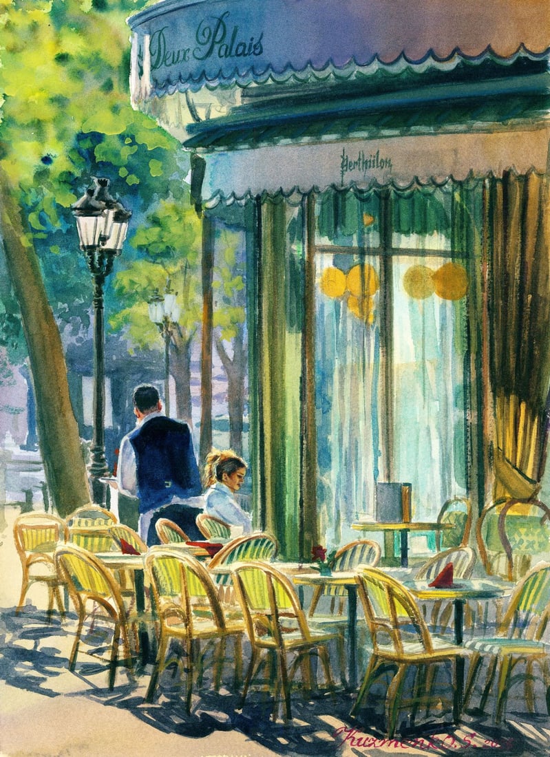 Sofia Kuzmenko (Ukraine,20/21C) watercolor painting (1 of 12)