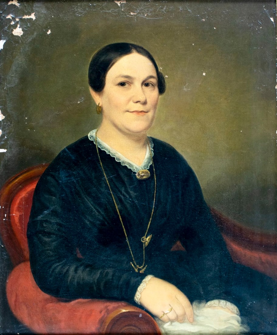 Antique 19C American oil painting (1 of 11)