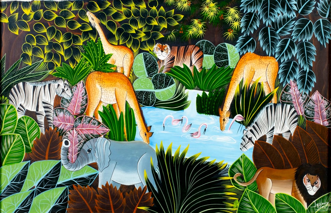 Jean Claude Senat (Haiti,20C) oil painting (1 of 12)