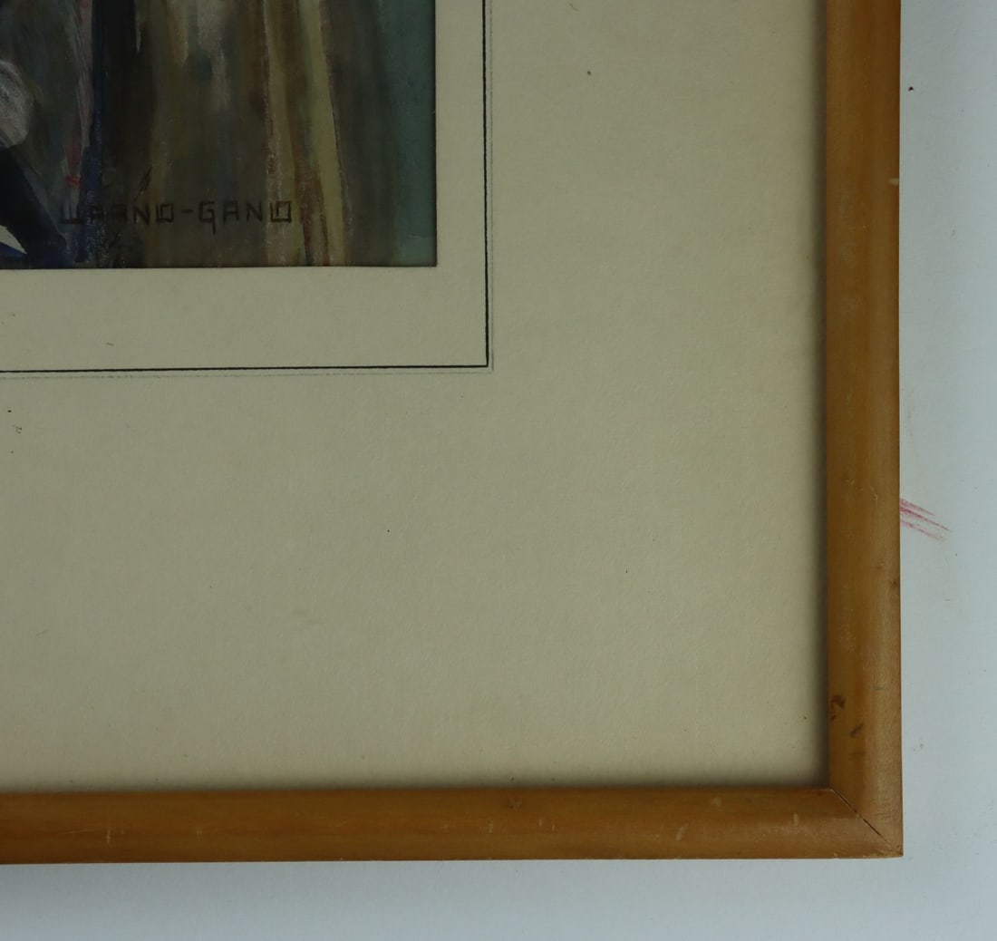 Joe Waano Gano (CA,1906-1982) watercolor painting antique - 11