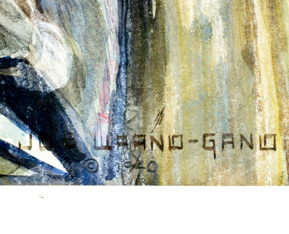 Joe Waano Gano (CA,1906-1982) watercolor painting antique - 4
