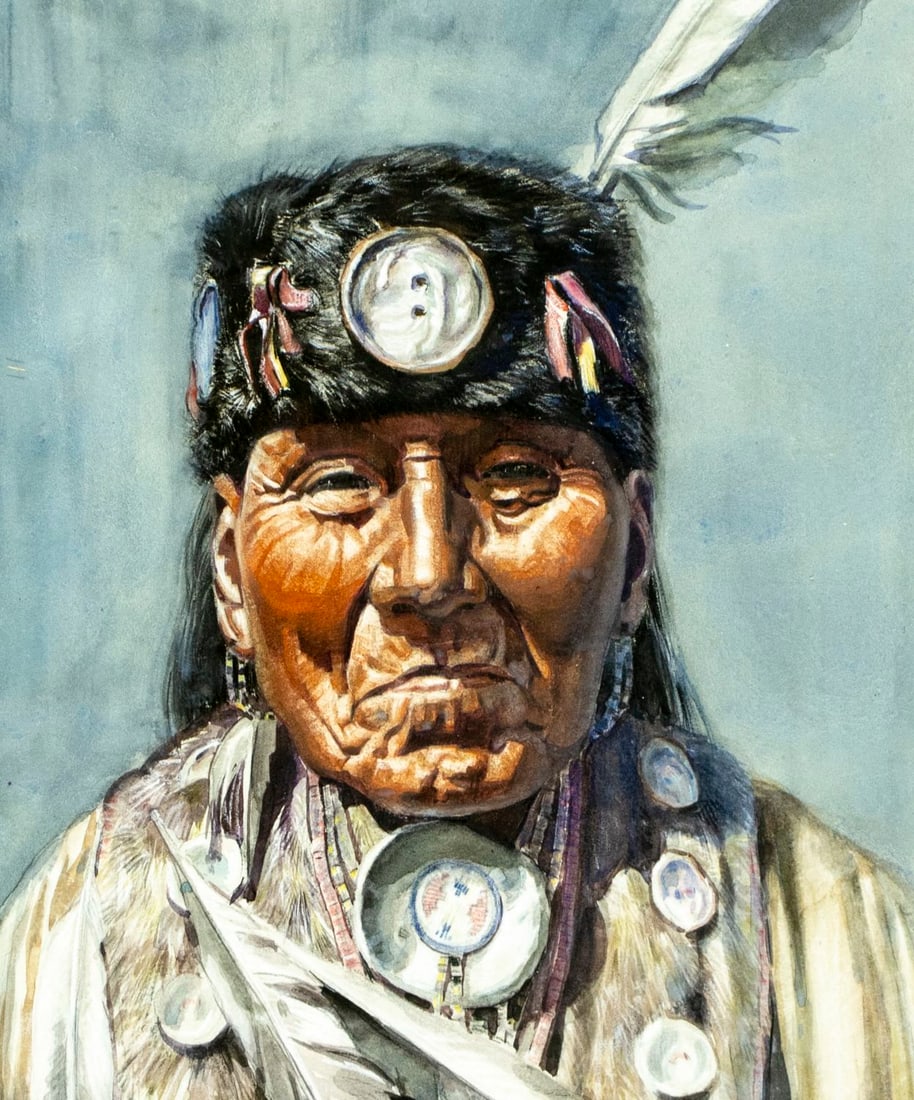 Joe Waano Gano (CA,1906-1982) watercolor painting antique - 5