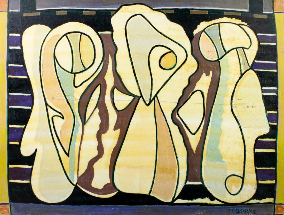 Mortimer Borne (NY,Poland,1902-1987) oil painting 3D (1 of 17)