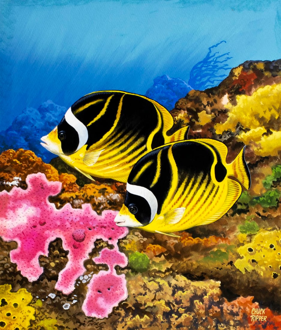 Chuck Ripper (WV,PA,1929-2019) gouache painting (1 of 14)