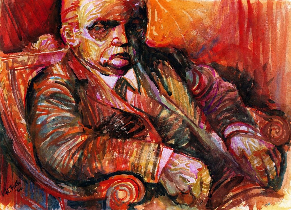 Hal Poth (MO,1924-2017) watercolor painting (1 of 13)