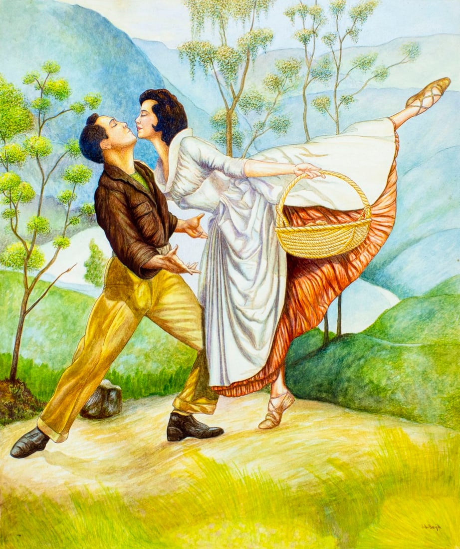 Joseph L Boyd (LA,20C) watercolor painting (1 of 13)