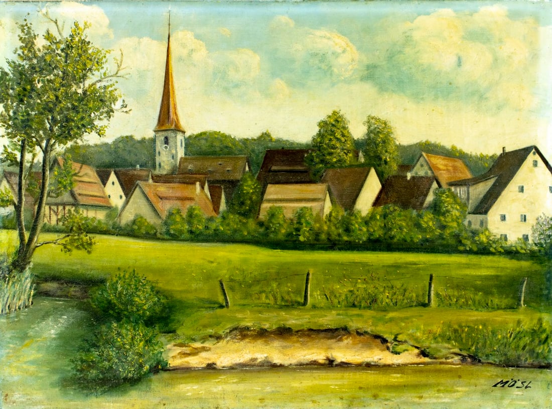 Mosl (German,mid 20C) oil painting (1 of 12)