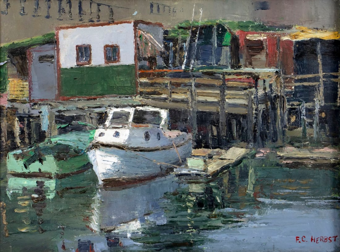 Frank Herbst (PA,IL,Egypt,1912-1970) oil painting (1 of 12)