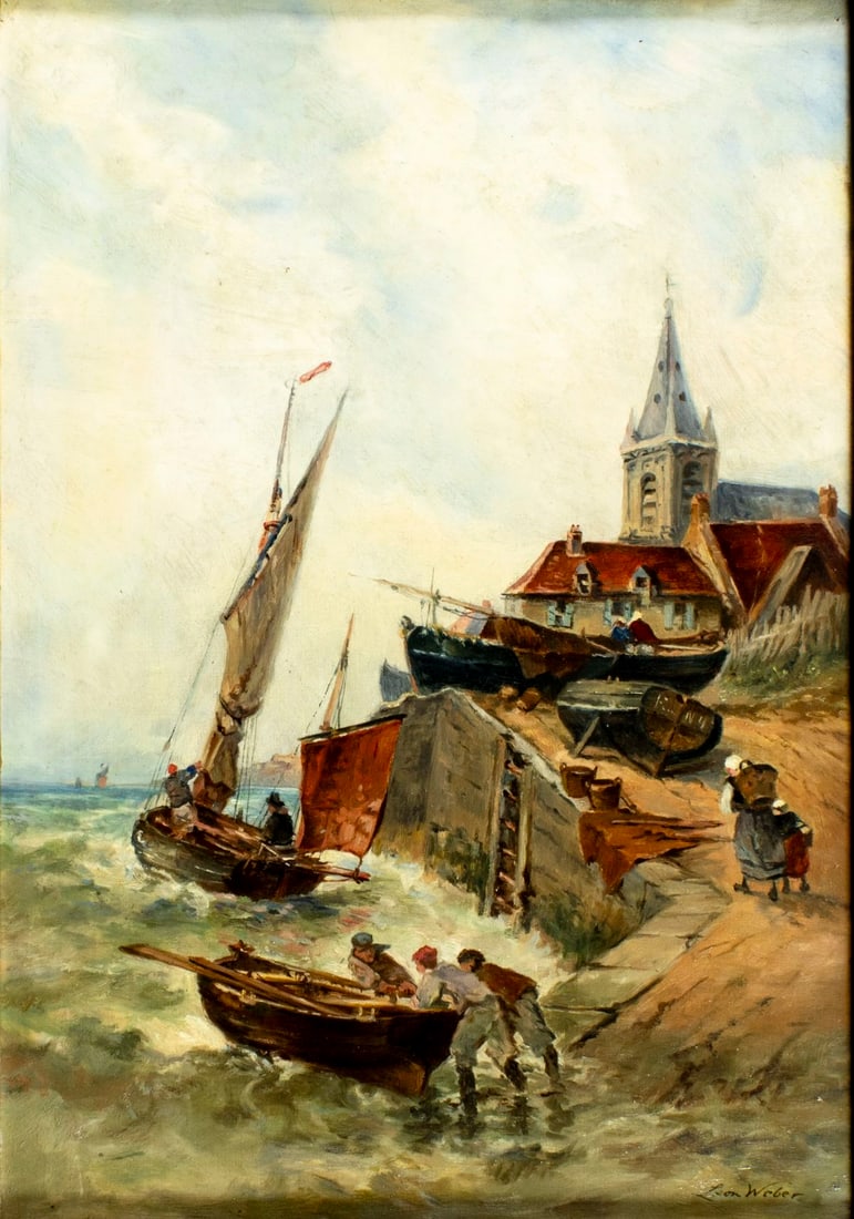 Leon Weber (UK,early 20C) oil painting antique (1 of 15)