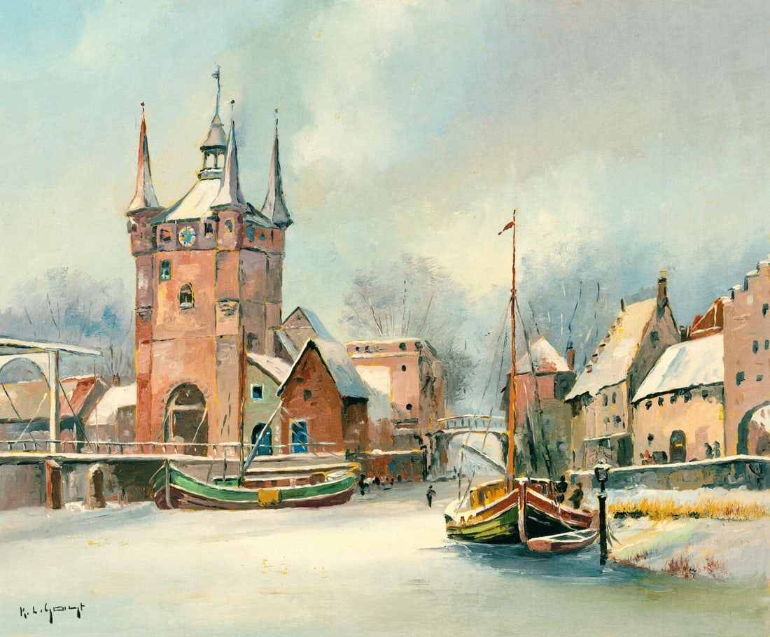 Karl Ludwig Gast (German,1907-?) oil painting (1 of 12)