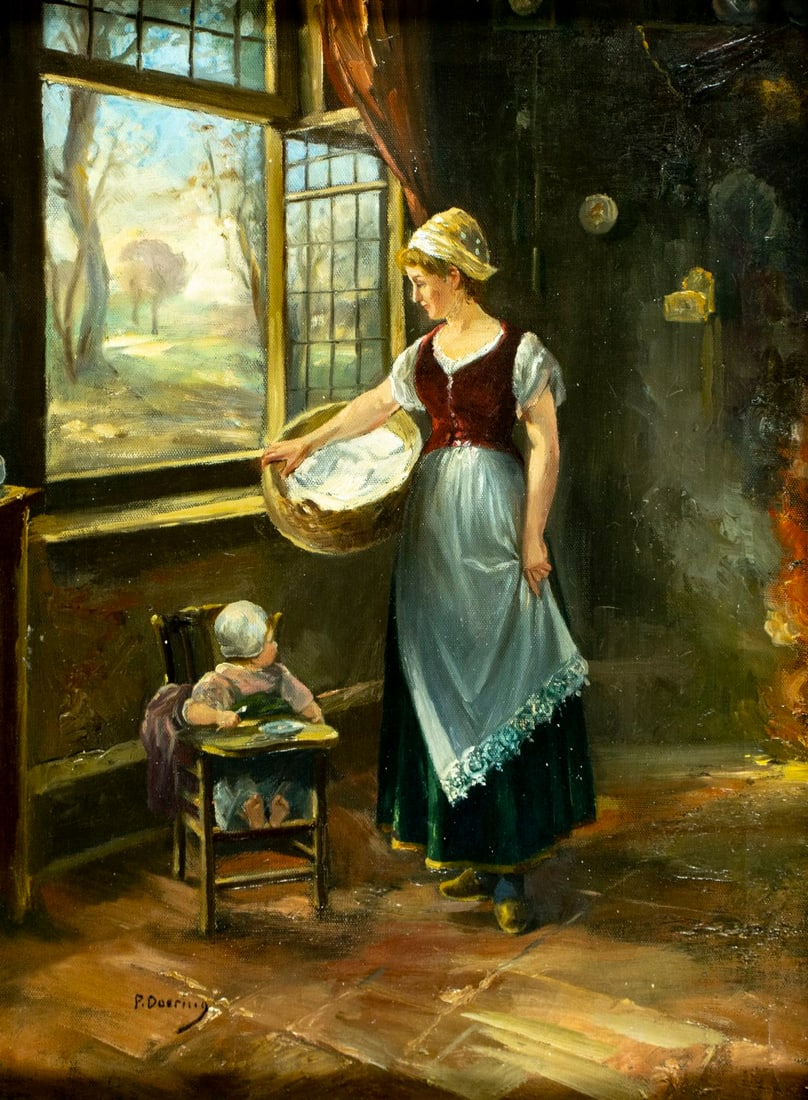 Paul Doering (CA,LA,German,1864-1947) oil painting antique (1 of 13)