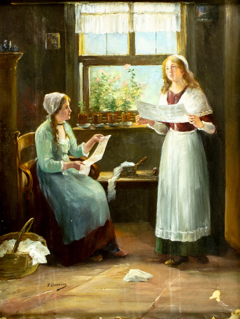 Paul Doering (CA,LA,German,1864-1947) oil painting antique (1 of 13)