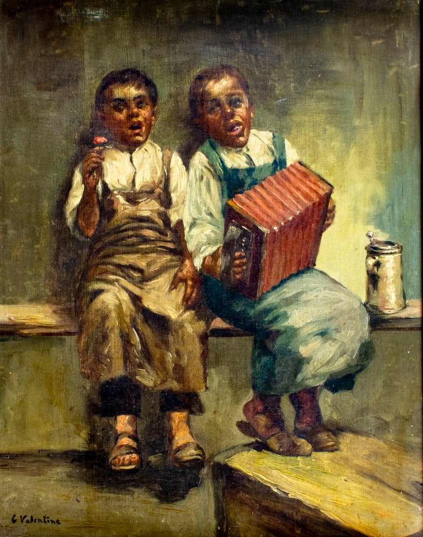 C Valentine (German,early 20C) oil painting antique (1 of 12)