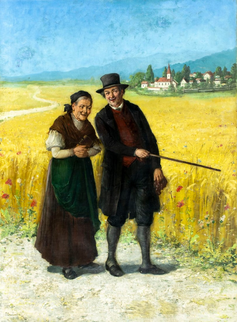 S Constantin (Austria,early 20C) oil painting antique (1 of 16)