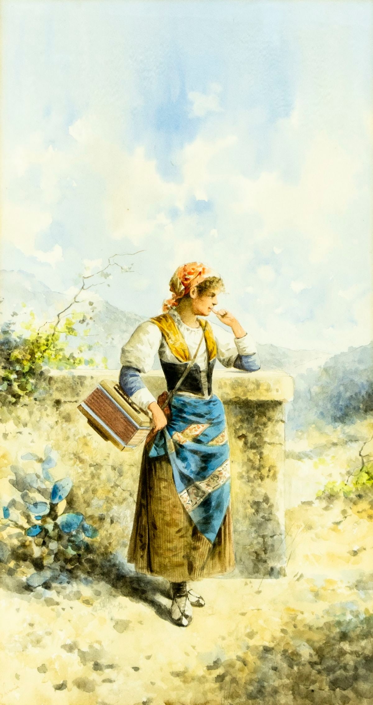 Pietro Lari (Italy,early 20C) watercolor painting antique (1 of 14)