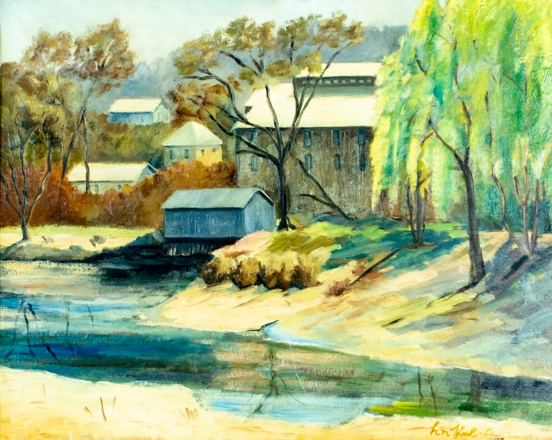 H N Fink (NY,mid 20C) oil painting (1 of 13)