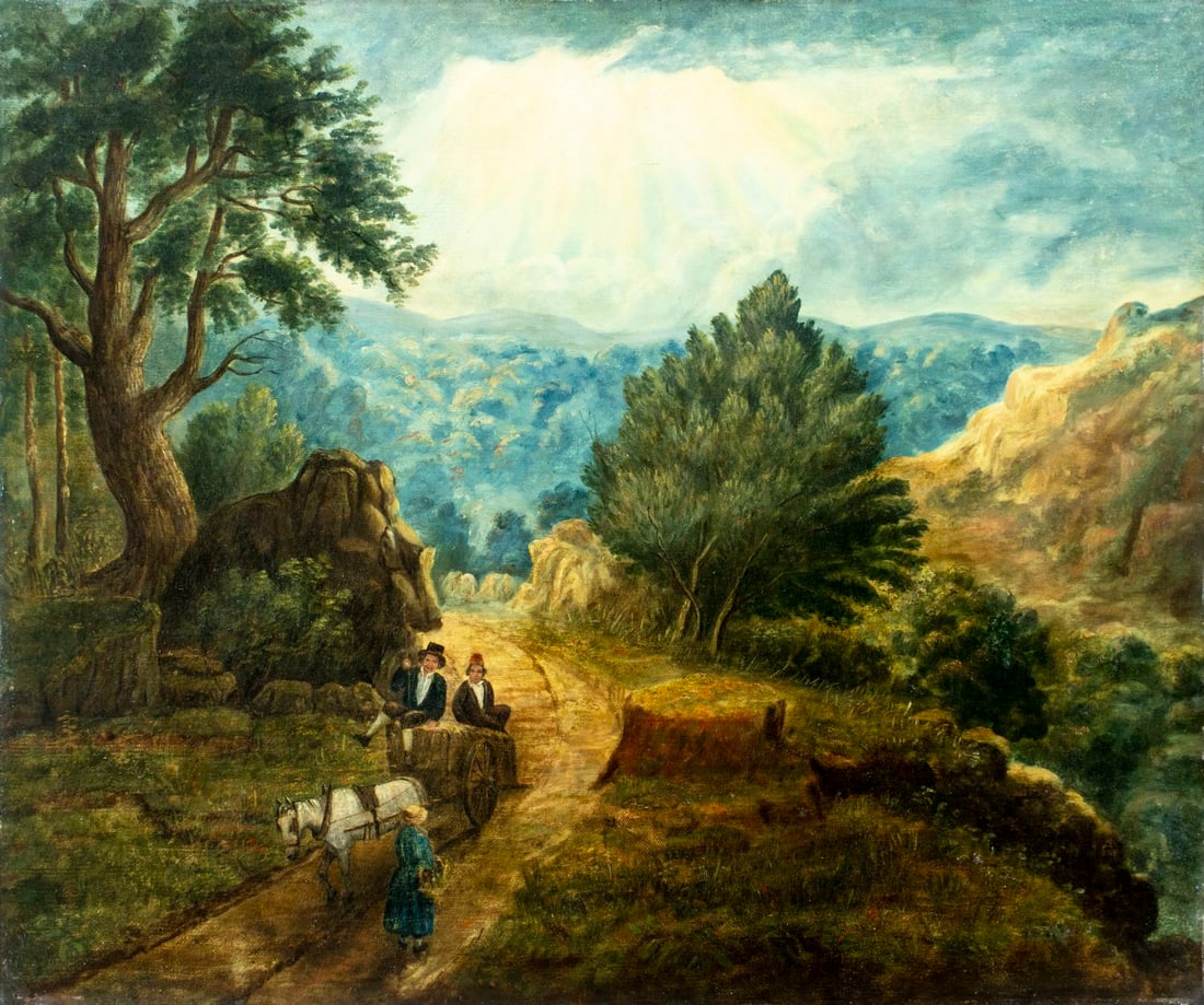 Antique 19C American oil painting (1 of 14)