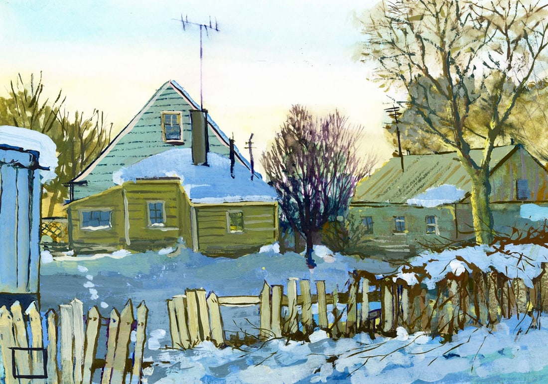 Oleksandr Boychenko (Ukraine,20/21C) gouache painting (1 of 12)