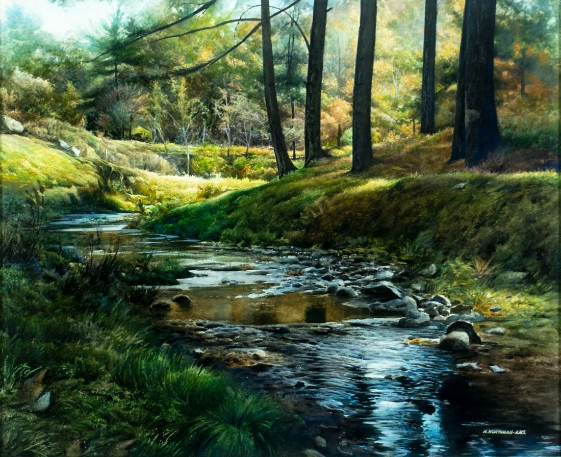 M Worthman (US,20C) watercolor painting (1 of 14)