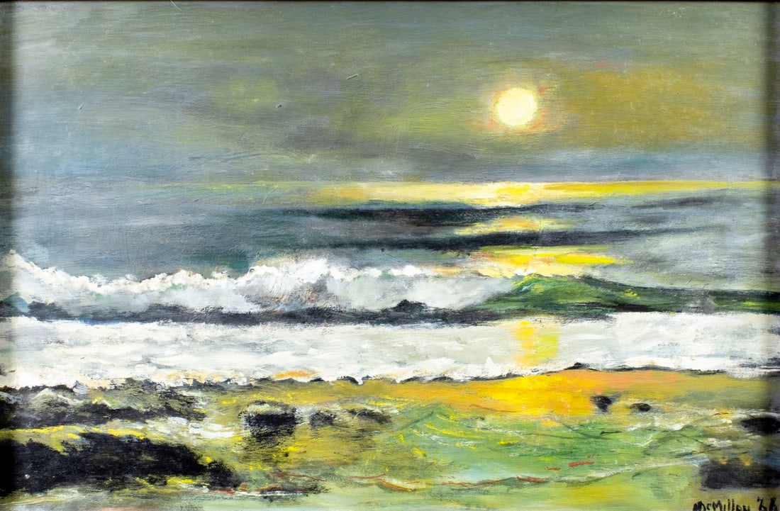 McMillan (US,mid 20C) oil painting 2-sided (1 of 12)