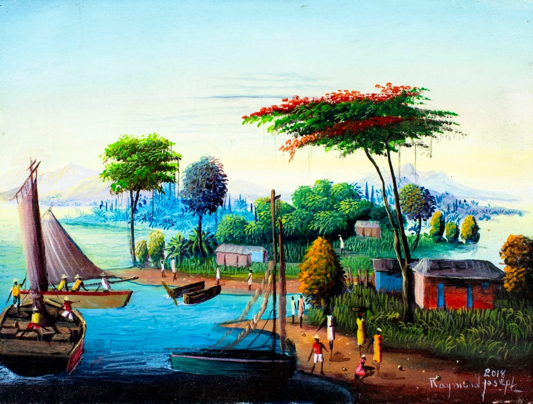 Raymond Joseph (Haiti,b 1964) oil painting (1 of 12)