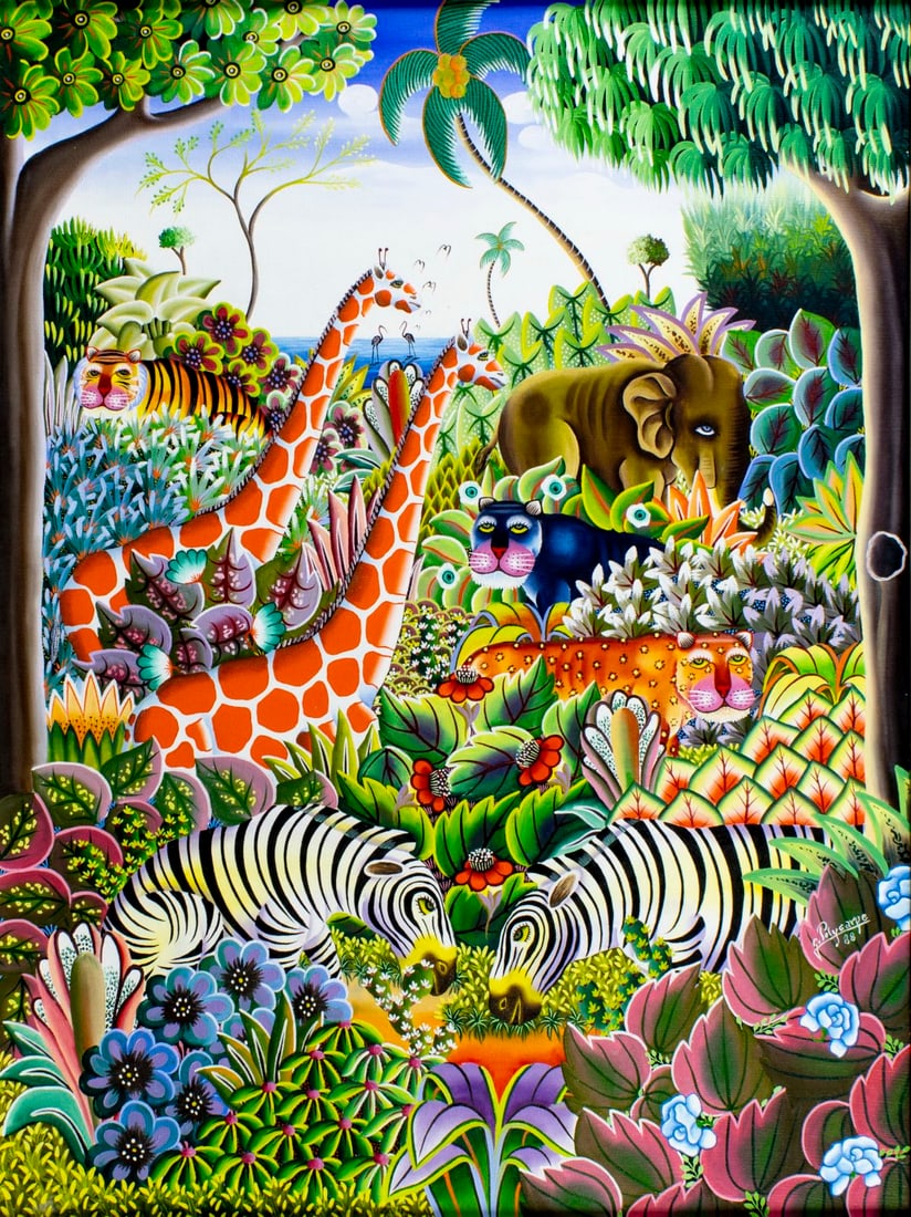 Jerome Polycarpe (Haiti,born 1950) oil painting (1 of 12)