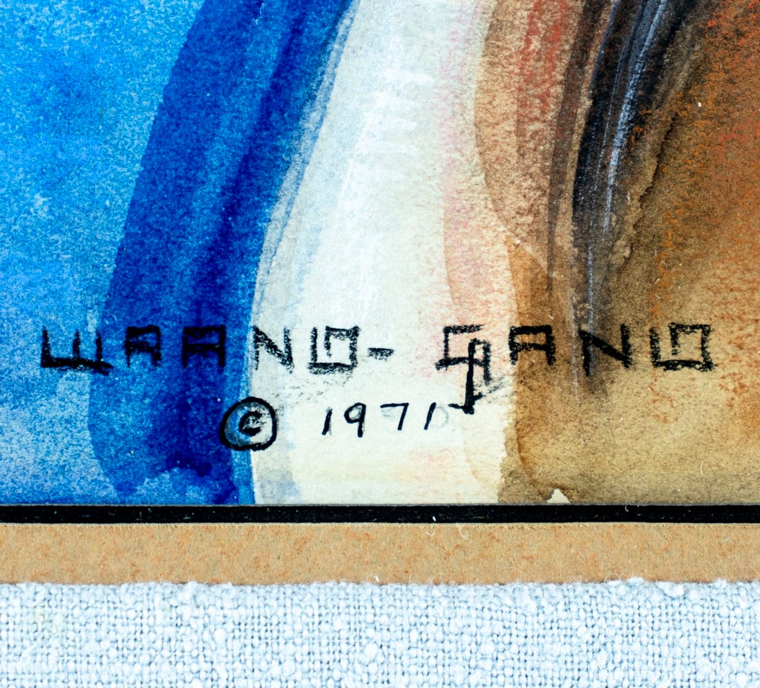 Joe Waano Gano (CA,1906-1982) watercolor painting - 4