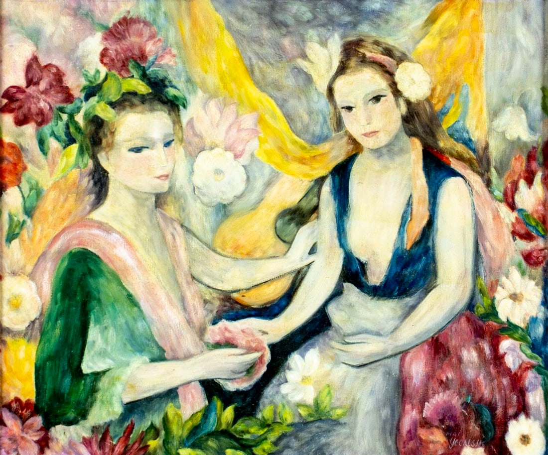 Yecalsik (US,20C) AFTER Marie Laurencin oil painting (1 of 12)