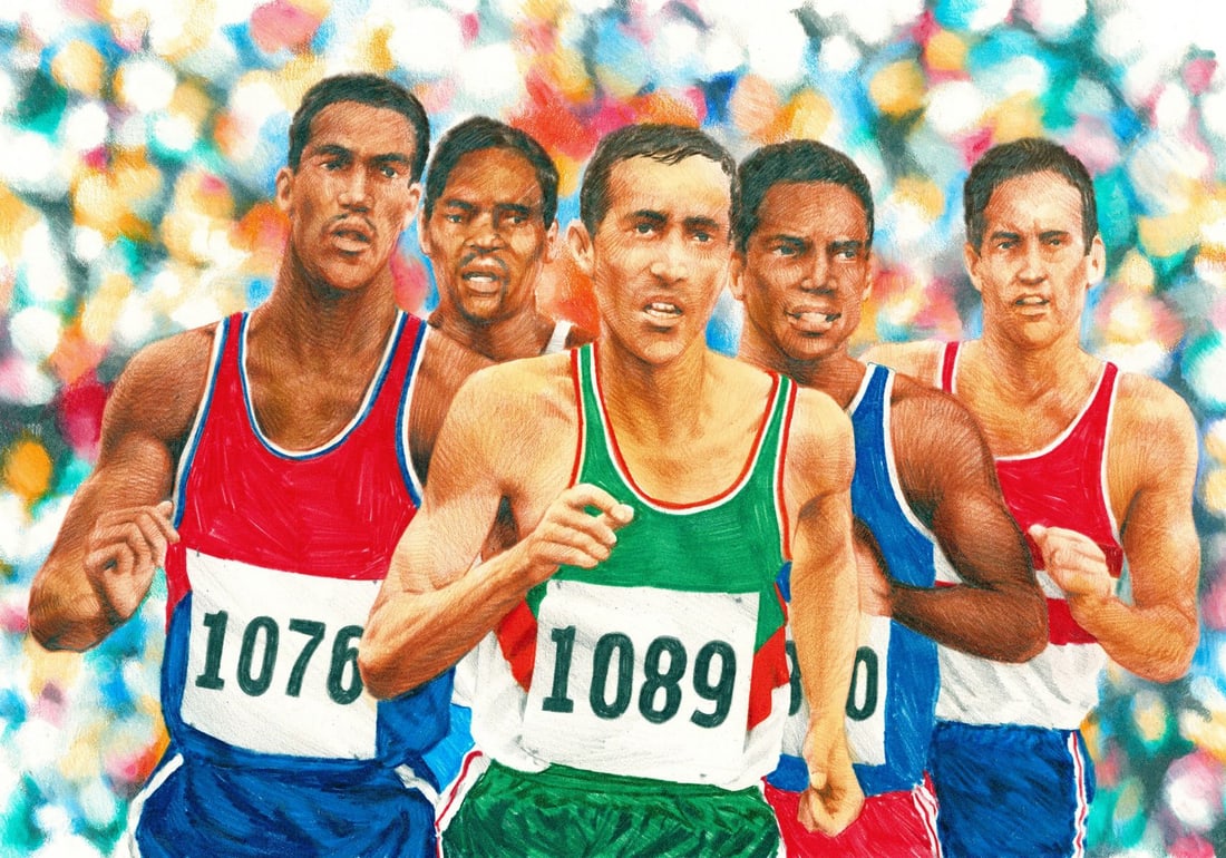 Paul Calle (CT,NY,1928-2010) colored pencil painting (1 of 12)