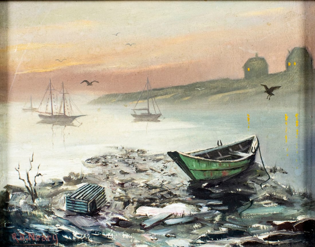 Robert J Neary (MA,ME,1924-2012) oil painting (1 of 13)