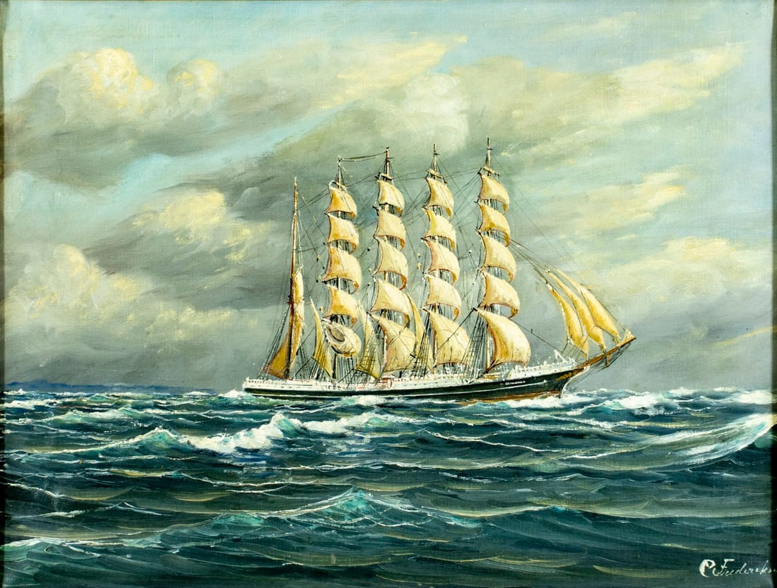 Carl Frederiksen (Denmark,1892-1932) oil painting antique (1 of 12)