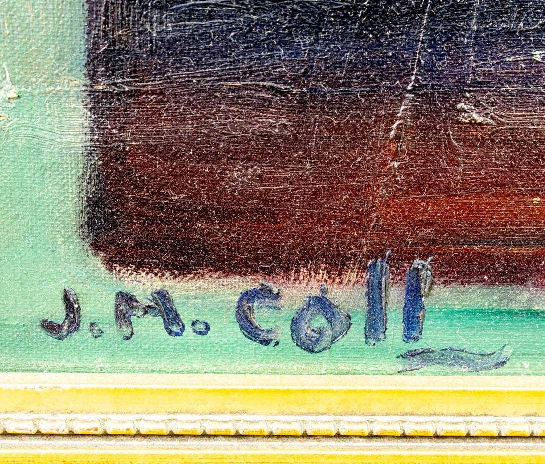 J M Coll (US,mid 20C) oil painting - 4