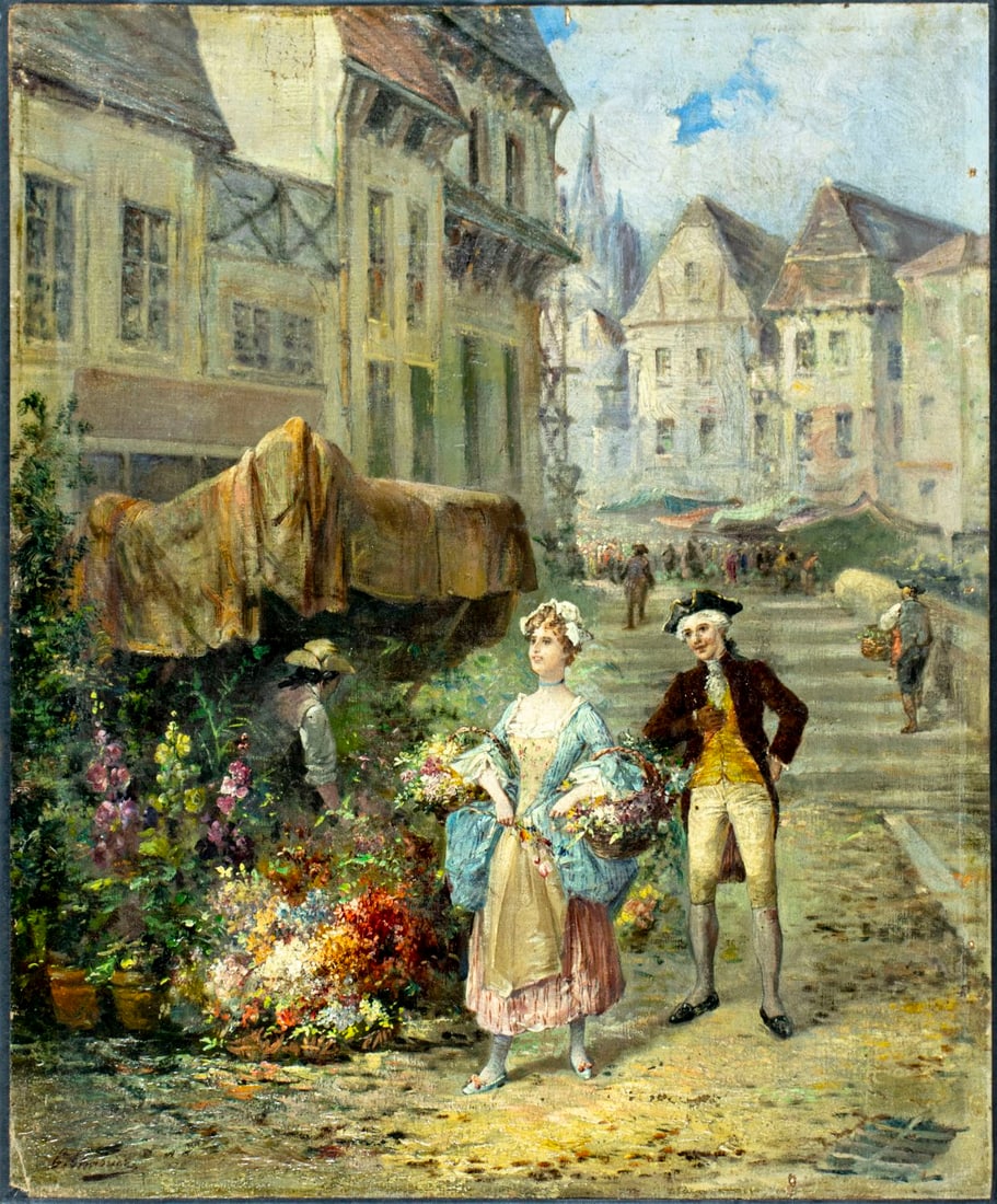 Georges Chabrier (France,19C) oil painting antique - 3