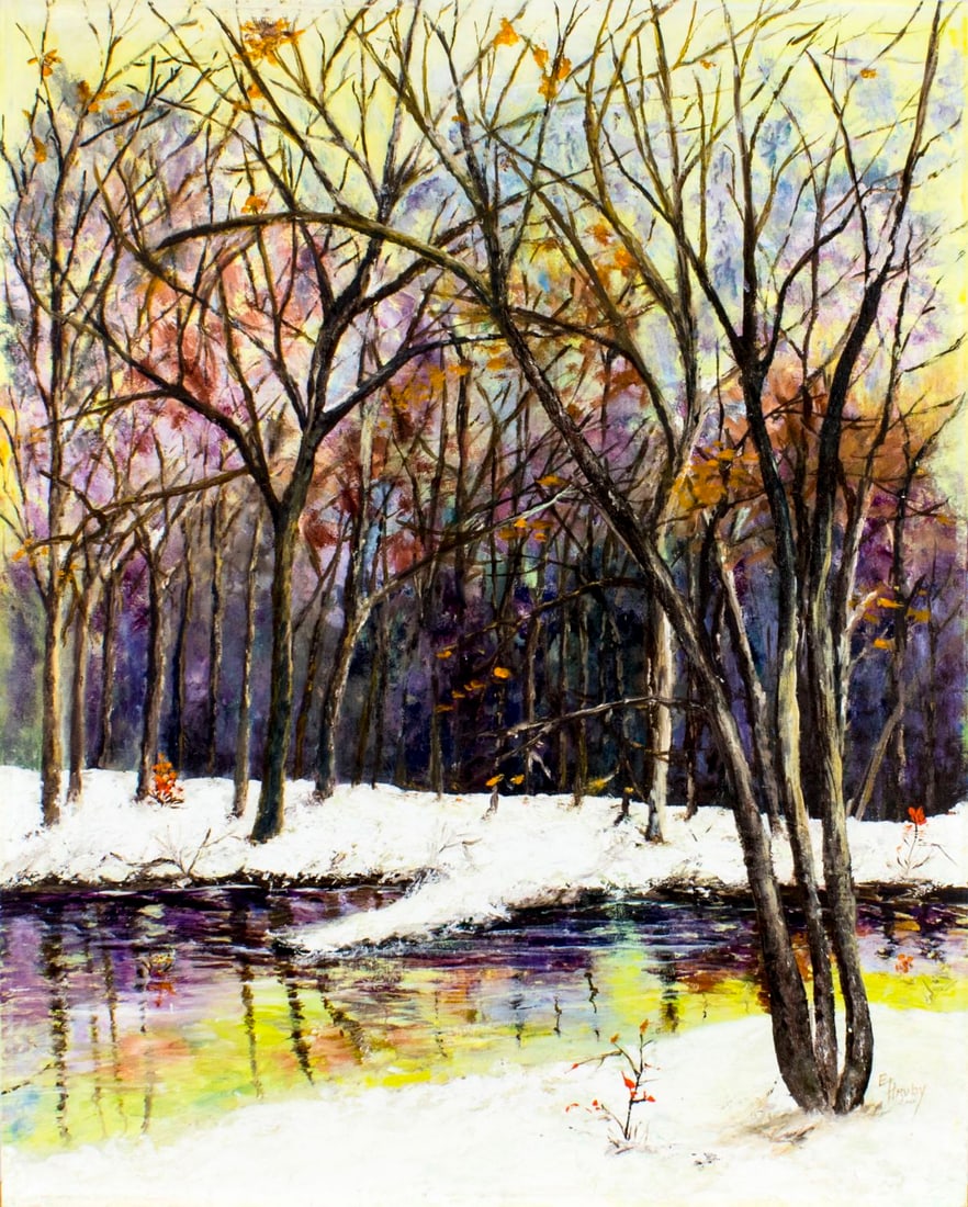 E Hruby (US,mid 20C) oil painting (1 of 12)