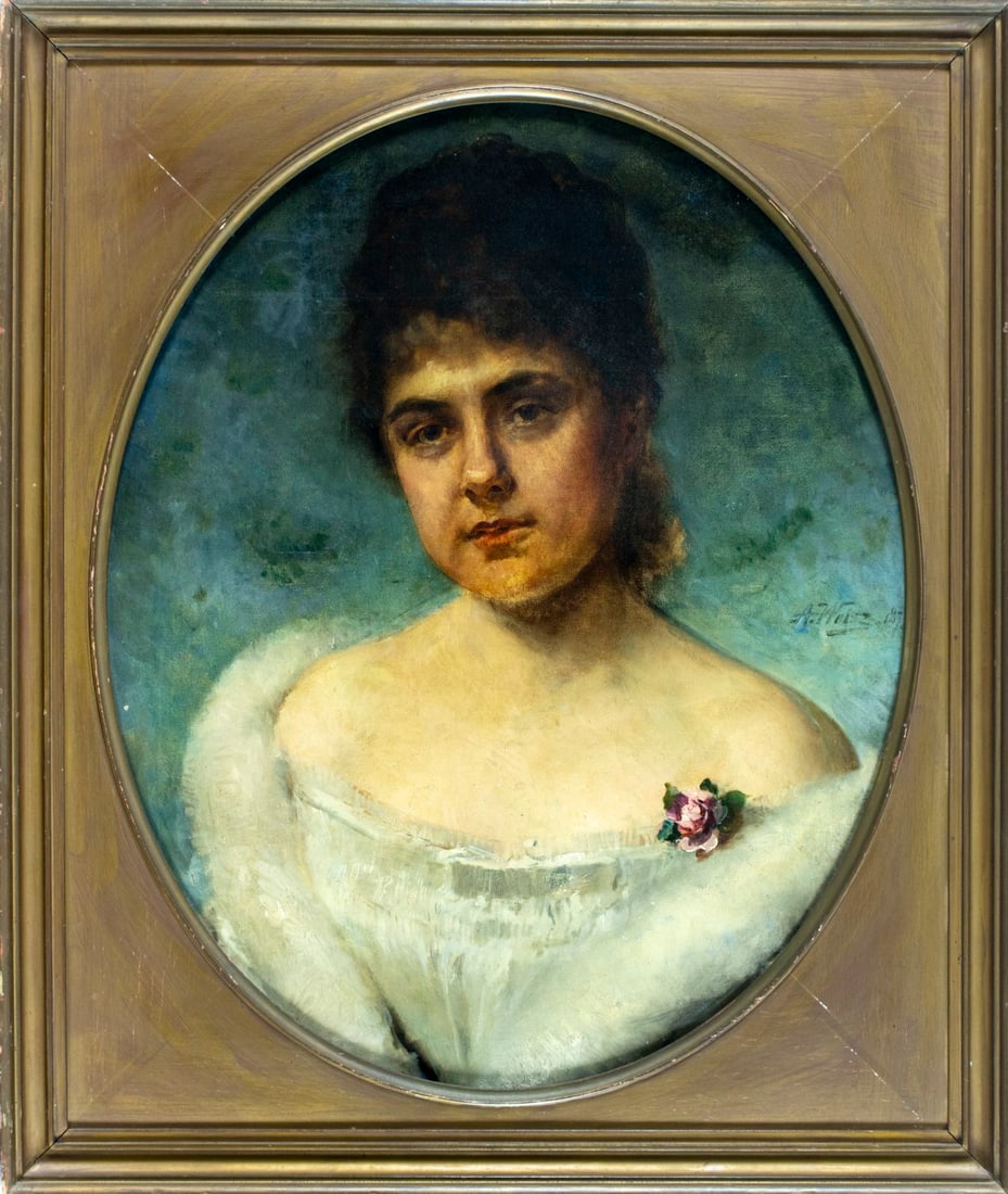 Adolphe Weisz (France,Hungary,1838-1900) oil painting antique - 3