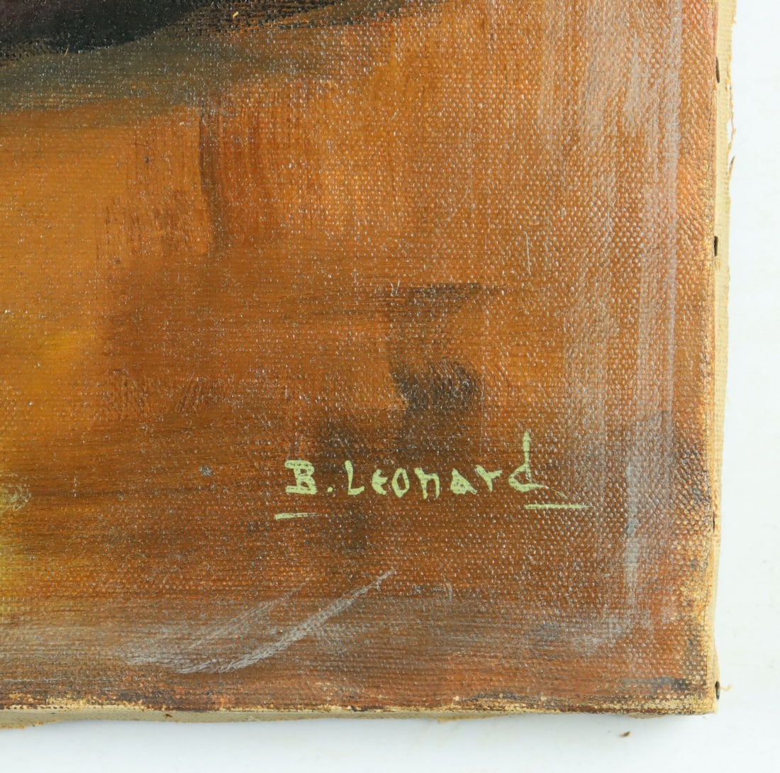 B Leonard (US,early 20C) oil painting antique - 10