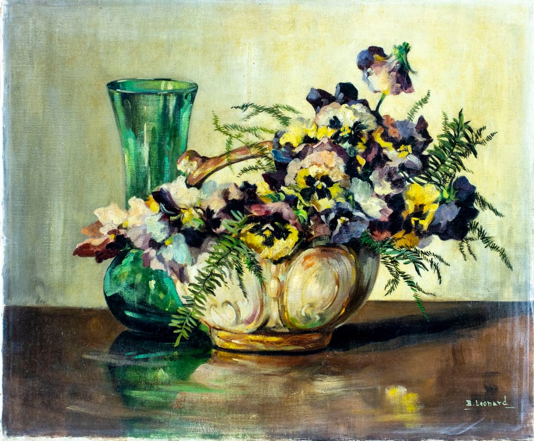 B Leonard (US,early 20C) oil painting antique - 3
