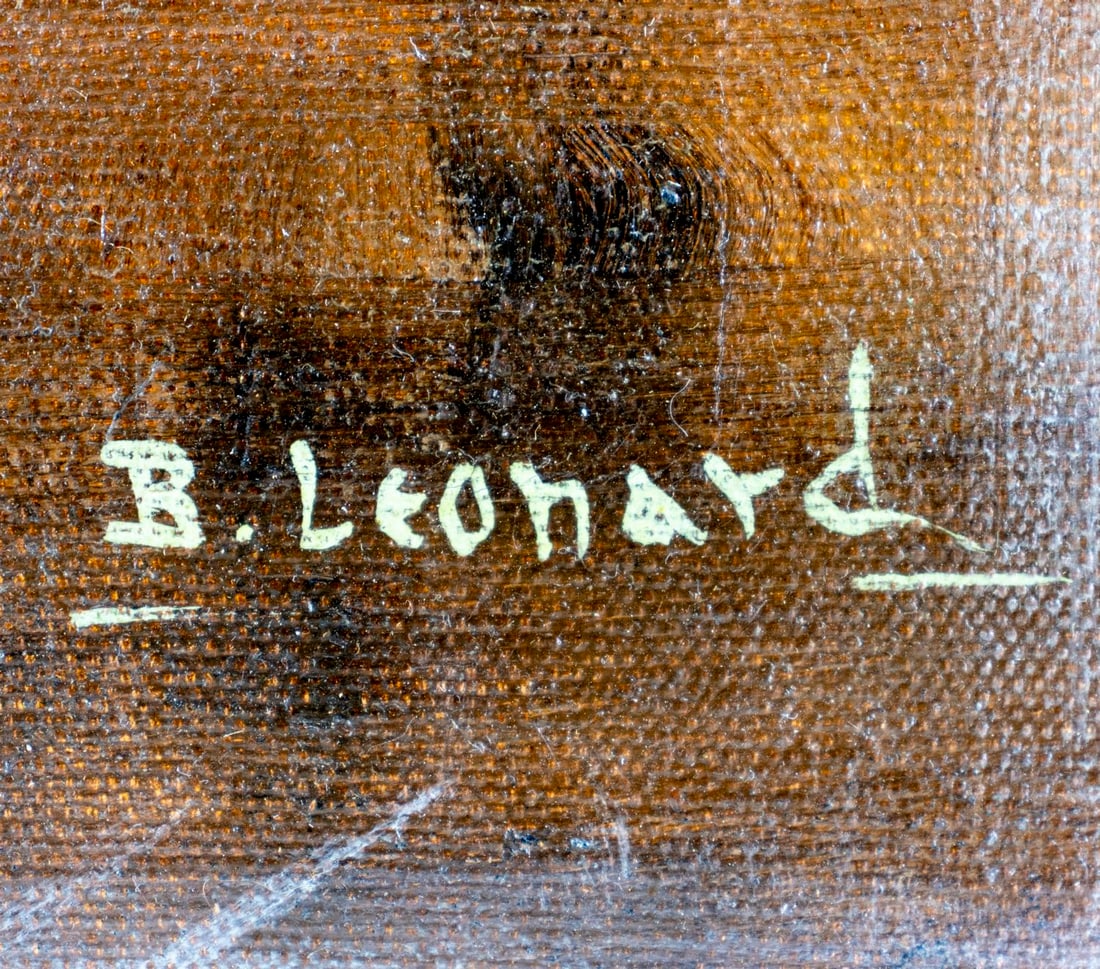 B Leonard (US,early 20C) oil painting antique - 4