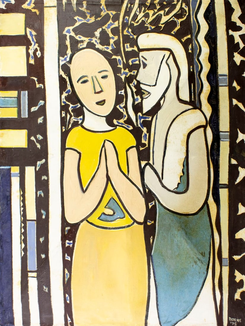 Mortimer Borne (NY,Poland,1902-1987) oil painting 3D (1 of 15)