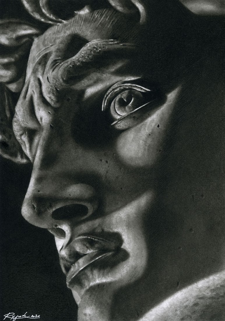 Sofia Rudyuk (Ukraine,20/21C) pastel painting: ARTIST: Sofia Rudyuk (Ukrainian, 20/21 centuries) TITLE: Sculpture MEDIUM: pastel on heavy paper CONDITION: Very good. ART SIZE: 12 x 8 inches / 30 x 20