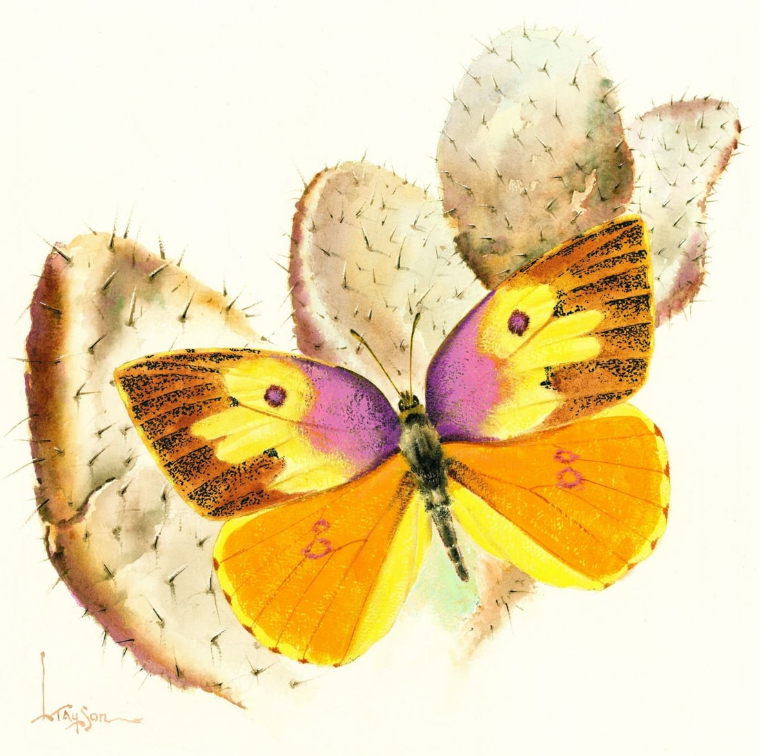 Lyle Tayson Sr (WY,1924-2014) watercolor painting (1 of 11)