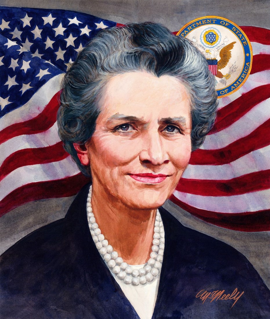 Tom McNeely (Canada,1935-?) watercolor painting: ARTIST: Tom McNeely (Canadian, 1935 - ???) TITLE: Portrait of Frances E Willis (titled on verso) YEAR: 2006 MEDIUM: watercolor on board CONDITION: Very g