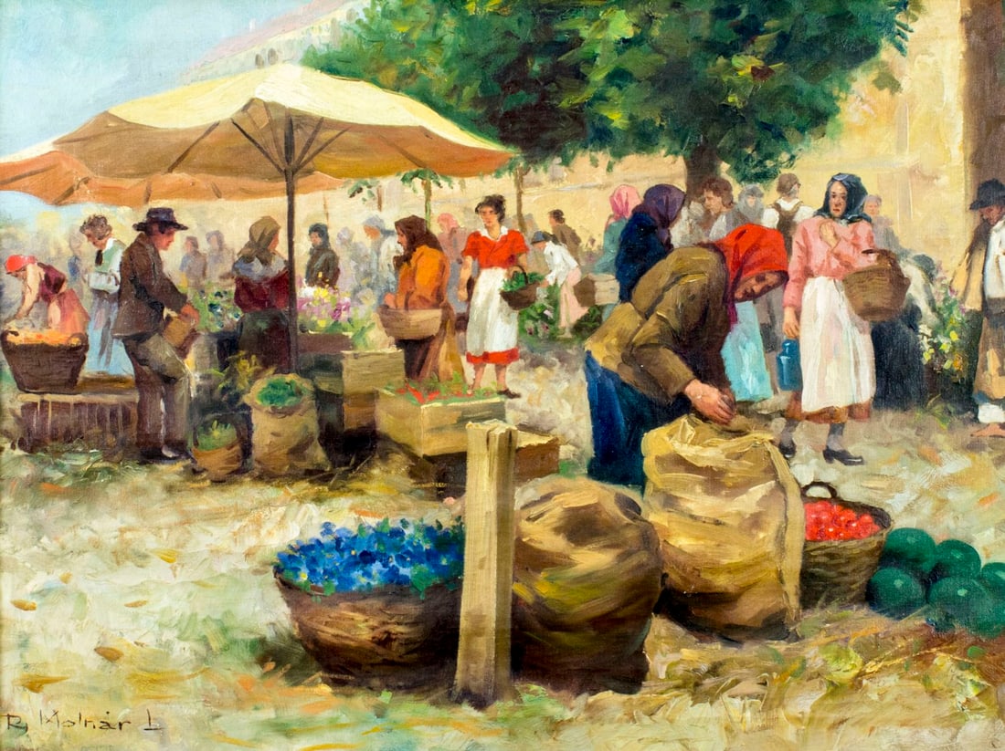 Roza Molnar (Hungary,1900-1977) oil painting (1 of 12)