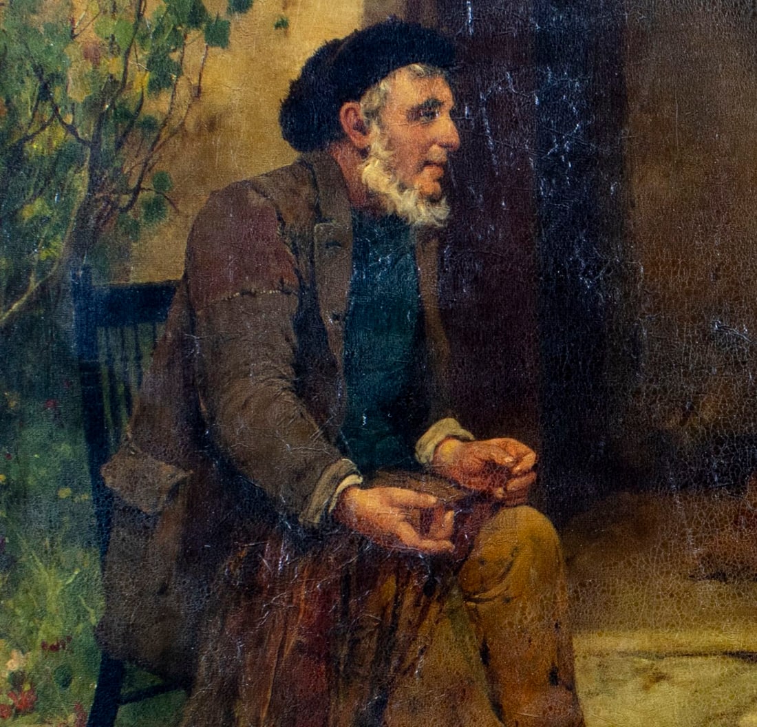 Oliver Rhys (UK,1854-1907) oil painting antique - 6