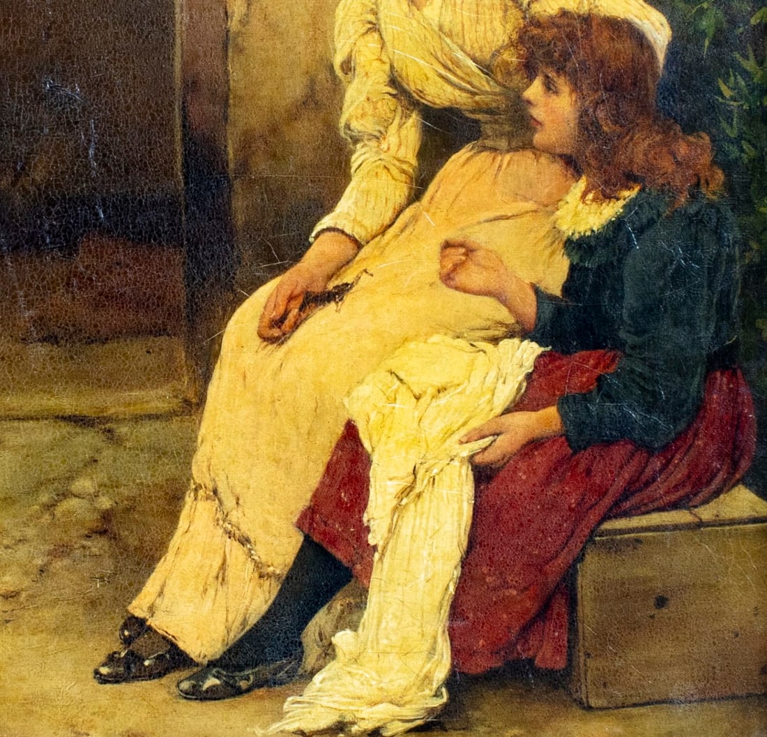 Oliver Rhys (UK,1854-1907) oil painting antique - 7
