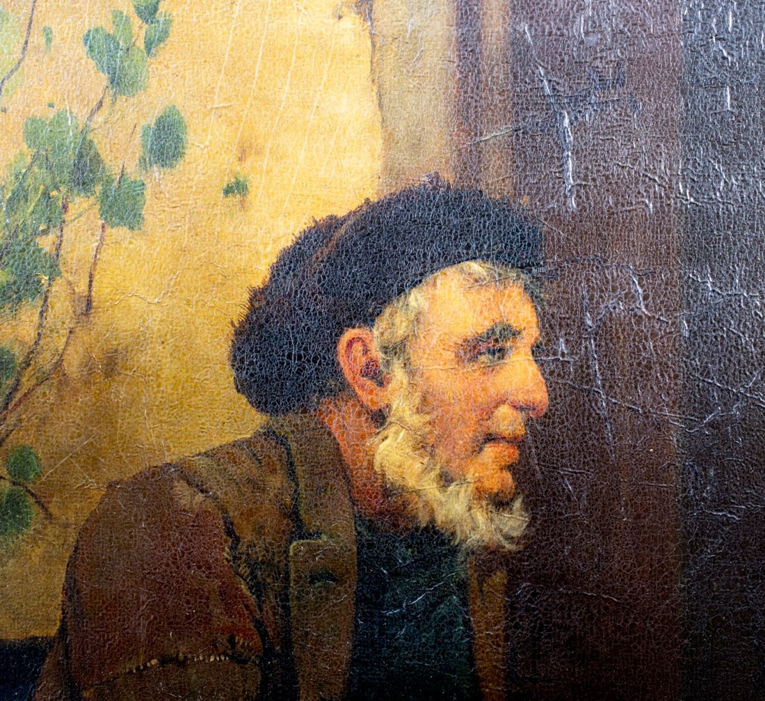 Oliver Rhys (UK,1854-1907) oil painting antique - 9