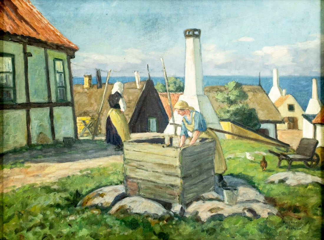 Axel Hansen (Denmark,1885-1935) oil painting antique (1 of 12)