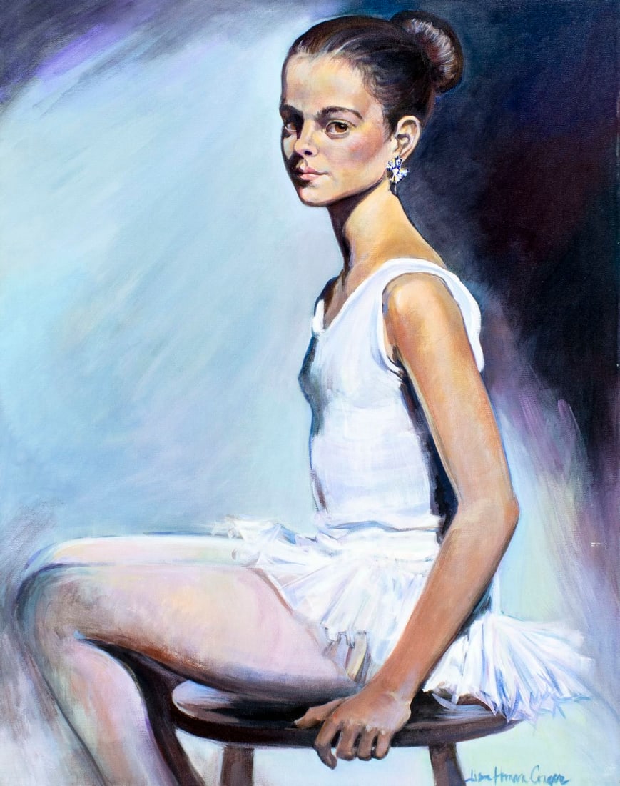 Lisa Homan-Conger (NM,20C) oil painting: ARTIST: Lisa Homan - Conger (New Mexico, 20 century) TITLE: Ballerina MEDIUM: oil on canvas CONDITION: Few minor paint losses. No visible inpaint under UV light. Normal wear